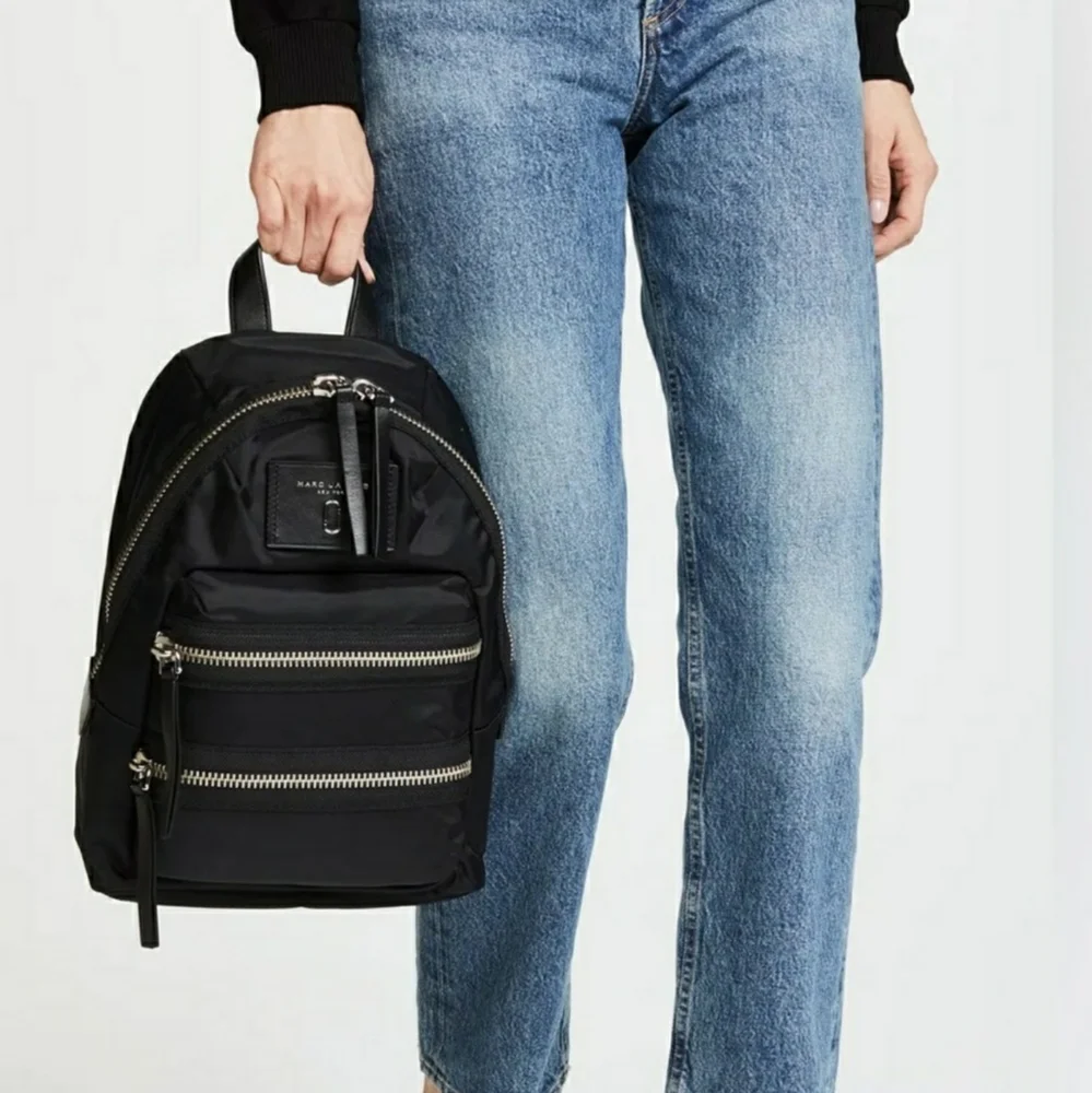 Marc Jacobs Black Backpack - Nylon Unisex Utility School Travel Luggage 13 x 9